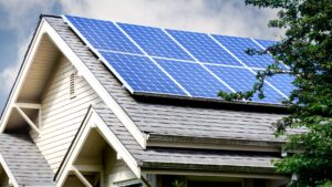 solar panels on a residential home