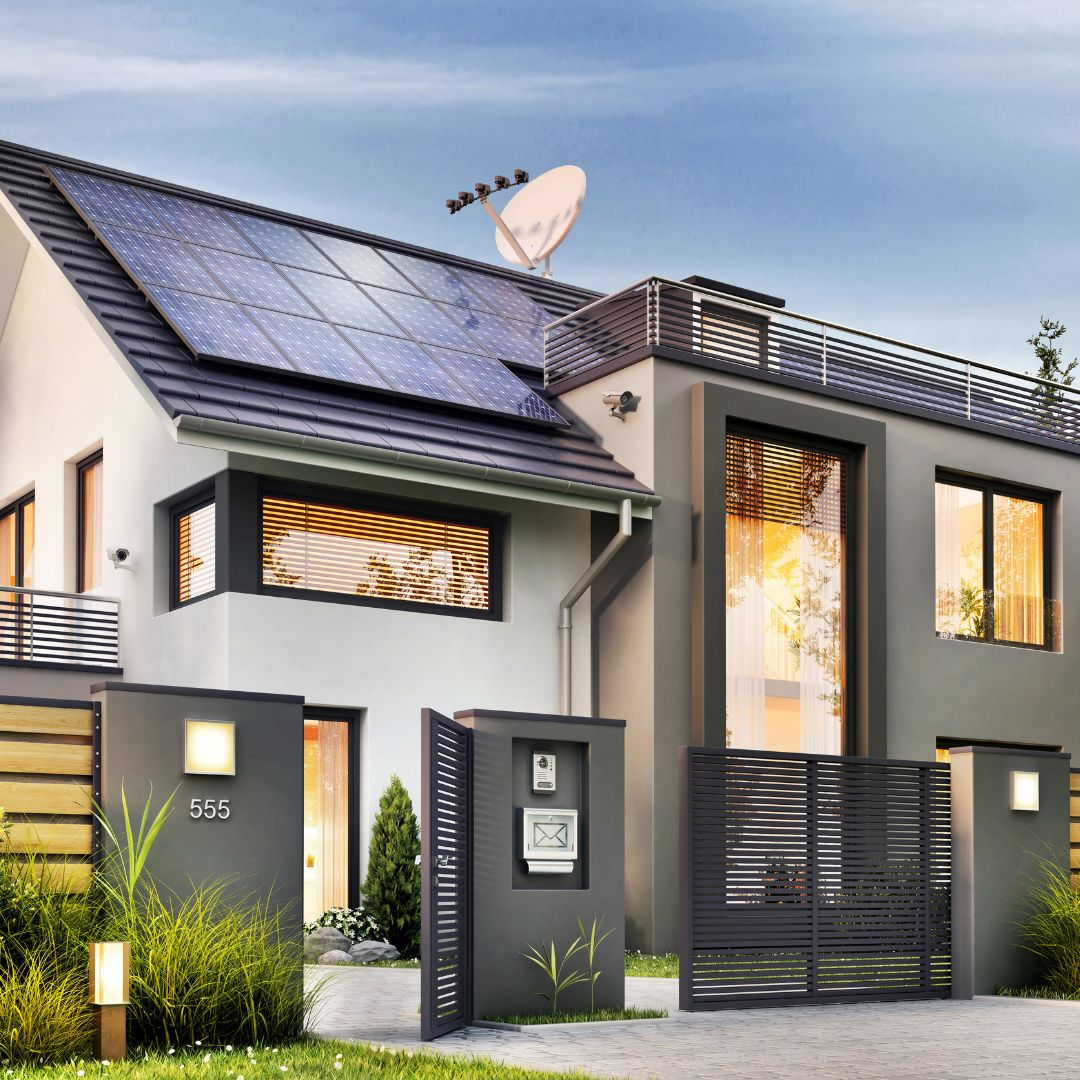 modern home with solar installation