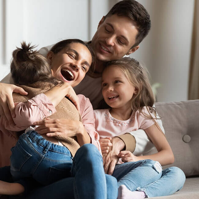 happy family indoors